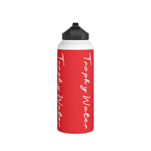 I Jump Instead Stainless Steel Water Bottle - Showstopper Red w/ White Logo