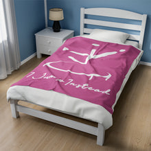 Load image into Gallery viewer, I Jump Instead Plush Blanket - Plush Pink w/ White Logo
