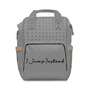 I Jump Instead Trophy Backpack - Silvery Grey w/ Black Logo
