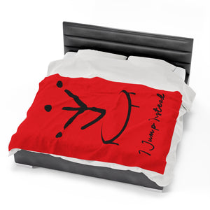 I Jump Instead Plush Blanket - Showstopper Red w/ Black Logo