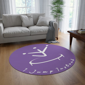 I Jump Instead Round Rug - Lavish Purple w/ White Logo