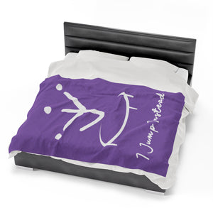 I Jump Instead Plush Blanket - Lavish Purple w/ White Logo