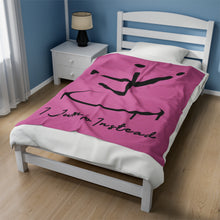 Load image into Gallery viewer, I Jump Instead Plush Blanket - Blush Pink w/ Black Logo
