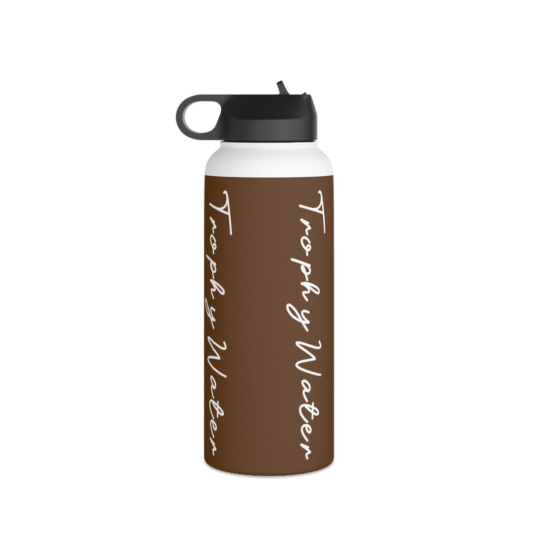 I Jump Instead Stainless Steel Water Bottle - Cocoa Brown w/ White Logo