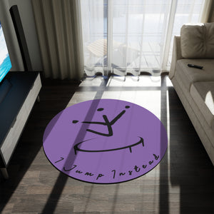 I Jump Instead Round Rug - Lavish Purple w/ Black Logo