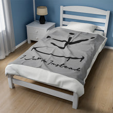 Load image into Gallery viewer, I Jump Instead Plush Blanket - Airy Grey w/ Black Logo
