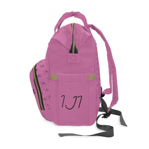 I Jump Instead Trophy Backpack - Blush Pink w/ Black Logo