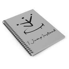 Load image into Gallery viewer, I Jump Instead Spiral Notebook - Airy Grey w/ Black Logo
