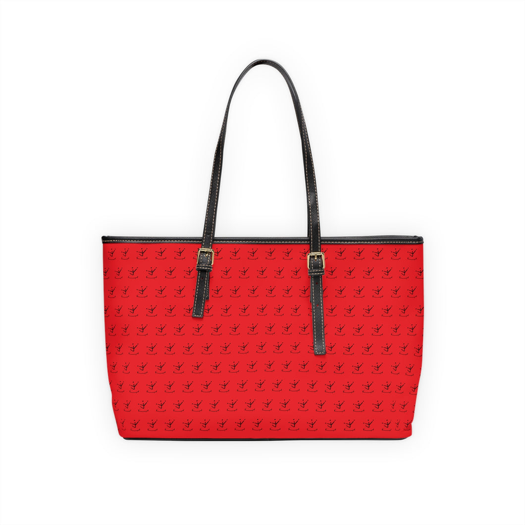 Faux Leather Shoulder Bag - Showstopper Red w/ Black Logo