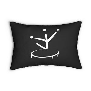 I Jump Instead Lumbar Pillow - Black w/ White Logo