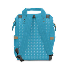 Load image into Gallery viewer, I Jump Instead Trophy Backpack - Aquatic Blue w/ White Logo
