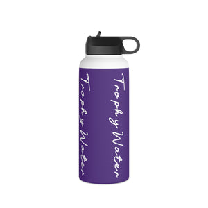 I Jump Instead Stainless Steel Water Bottle - Polished Purple w/ White Logo