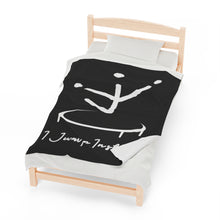 Load image into Gallery viewer, I Jump Instead Plush Blanket - Modern Black w/ White Logo
