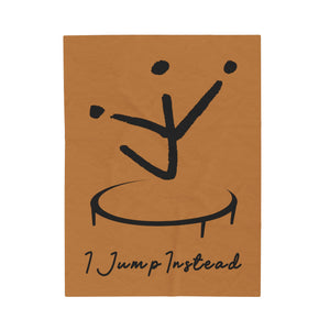 I Jump Instead Plush Blanket - Toffee w/ Black Logo