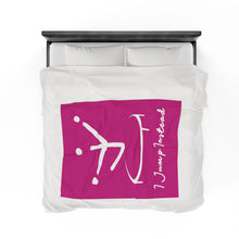Load image into Gallery viewer, I Jump Instead Plush Blanket - Magenta w/ White Logo
