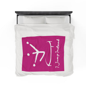 I Jump Instead Plush Blanket - Magenta w/ White Logo