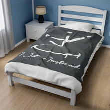 Load image into Gallery viewer, I Jump Instead Plush Blanket - Stormy Grey w/ White Logo
