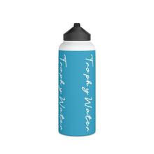 Load image into Gallery viewer, I Jump Instead Stainless Steel Water Bottle - Aquatic Blue w/ White Logo
