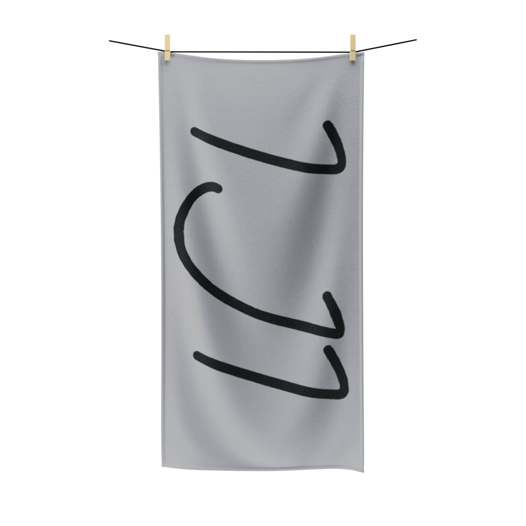 IJI Beach Towel - Airy Grey w/ Black Logo