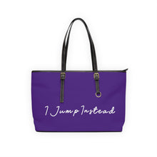 Load image into Gallery viewer, Faux Leather Shoulder Bag - Polished Purple w/ White Logo
