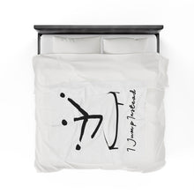 Load image into Gallery viewer, I Jump Instead Plush Blanket - Crispy White w/ Black Logo

