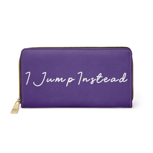 I Jump Instead Trophy Wallet - Polished Purple w/ White Logo
