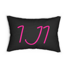 Load image into Gallery viewer, I Jump Instead Lumbar Pillow - Black w/ Pink Logo

