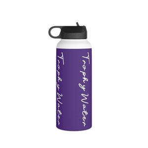 I Jump Instead Stainless Steel Water Bottle - Polished Purple w/ White Logo