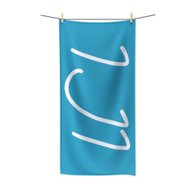 Load image into Gallery viewer, IJI Beach Towel - Aquatic Blue w/ White Logo

