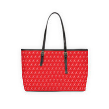 Load image into Gallery viewer, Faux Leather Shoulder Bag - Showstopper Red w/ White Logo

