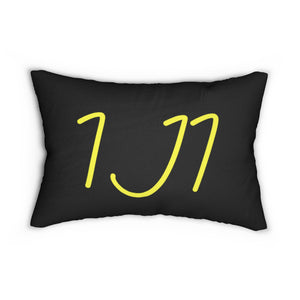 I Jump Instead Lumbar Pillow - Black w/ Yellow Logo