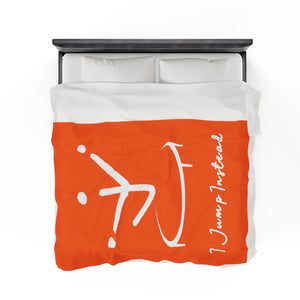 I Jump Instead Plush Blanket - Juicy Orange w/ White Logo