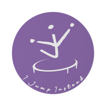 Load image into Gallery viewer, I Jump Instead Round Rug - Lavish Purple w/ White Logo
