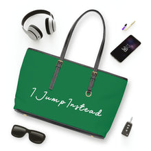 Load image into Gallery viewer, Faux Leather Shoulder Bag - Evergreen w/ White Logo
