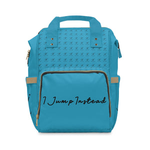 I Jump Instead Trophy Backpack - Aquatic Blue w/ Black Logo