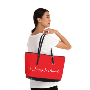 Faux Leather Shoulder Bag - Showstopper Red w/ White Logo