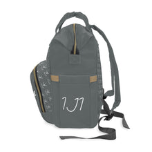 Load image into Gallery viewer, I Jump Instead Trophy Backpack - Stormy Grey w/ White Logo

