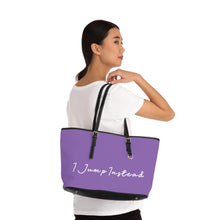 Load image into Gallery viewer, Faux Leather Shoulder Bag - Lavish Purple w/ White Logo
