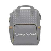 Load image into Gallery viewer, I Jump Instead Trophy Backpack - Silvery Grey w/ White Logo
