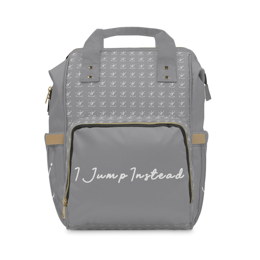 I Jump Instead Trophy Backpack - Silvery Grey w/ White Logo