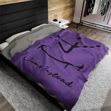 Load image into Gallery viewer, I Jump Instead Plush Blanket - Lavish Purple w/ Black Logo
