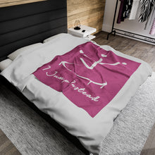 Load image into Gallery viewer, I Jump Instead Plush Blanket - Plush Pink w/ White Logo
