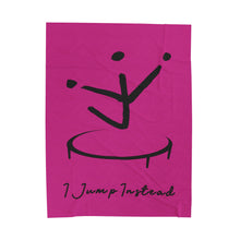 Load image into Gallery viewer, I Jump Instead Plush Blanket - Magenta w/ Black Logo
