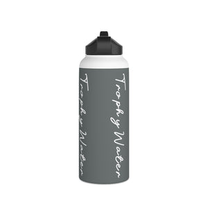 I Jump Instead Stainless Steel Water Bottle - Stormy Grey w/ White Logo