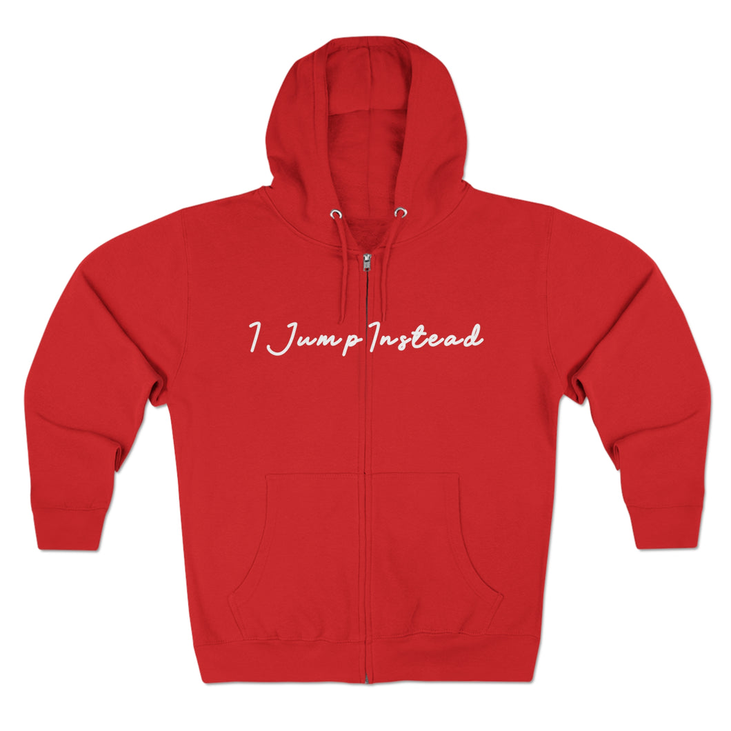Jump Instead Unisex Full Zip Hoodie - Red