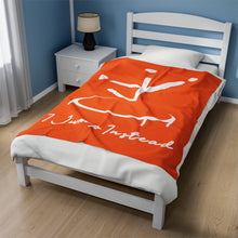 Load image into Gallery viewer, I Jump Instead Plush Blanket - Juicy Orange w/ White Logo
