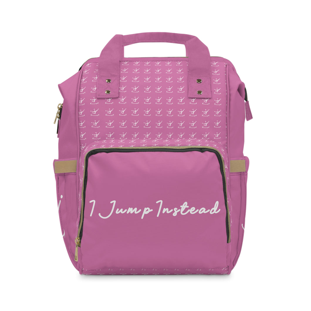 I Jump Instead Trophy Backpack - Blush Pink w/ White Logo