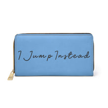 Load image into Gallery viewer, I Jump Instead Trophy Wallet - Baby Blue w/ Black Logo
