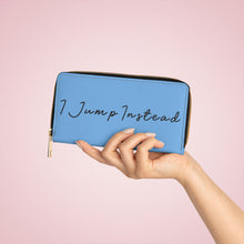 Load image into Gallery viewer, I Jump Instead Trophy Wallet - Baby Blue w/ Black Logo
