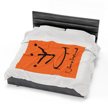 Load image into Gallery viewer, I Jump Instead Push Blanket - Tangerine Orange w/ Black Logo
